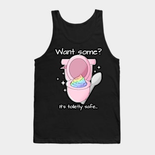 Cute Kawaii Ice Cream Rainbow Funny Toilet Cone Cartoon Tank Top